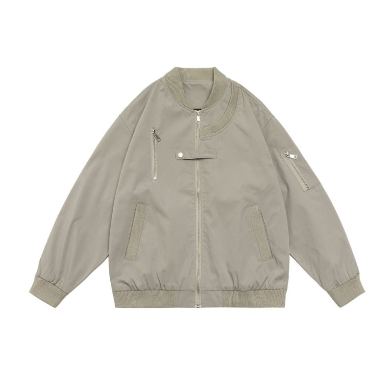 Unisex MA-1 Bomber Jacket Vintage Aviator Coat Cotton-Poly Blend Lightweight Urban Streetwear