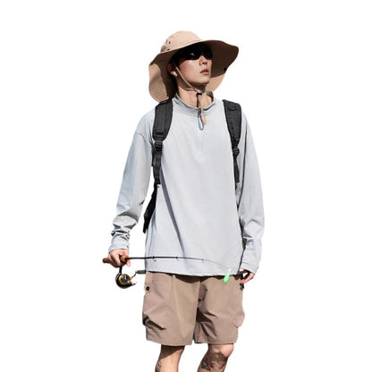 Ultimate All-Round Men's Activewear: Quick-Dry UPF50+ Half Collar Shirt - Gym, Trekking & Travel Essentials