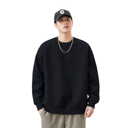 Heavyweight 405g Cotton Crewneck Sweatshirt - Unisex Classic Fit Essential Wardrobe Staple