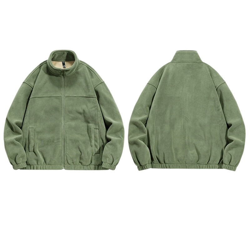 Heavyweight Fleece Jacket - Winter Thermal Zip Hoodie for Men & Women, Windproof Outdoor Casual Coat