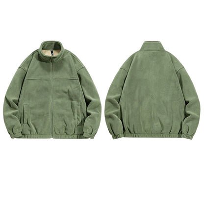 Heavyweight Fleece Jacket - Winter Thermal Zip Hoodie for Men & Women, Windproof Outdoor Casual Coat