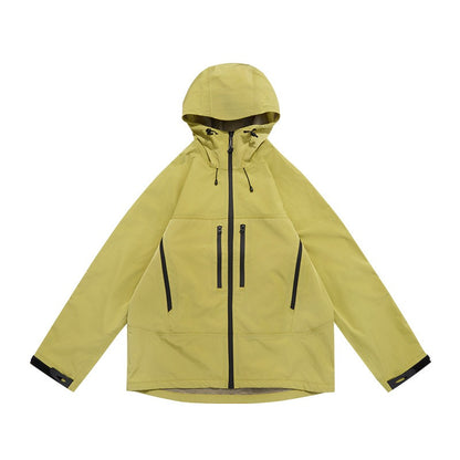 Men's Professional Waterproof Jacket - Dupont Triple Shield Hard Shell, Windproof Mountain Workwear with 8-Pocket Tactical Design, All-Weather Hiking Raincoat for  Outdoor Adventures