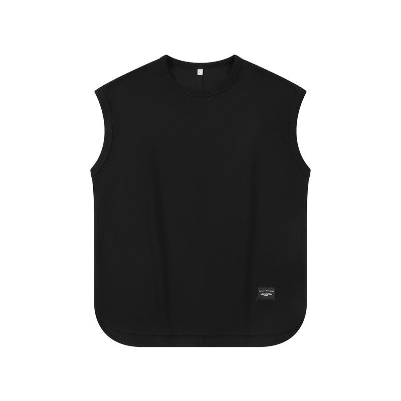 Men's 220gsm Heavyweight Pique Tank Top - Oversized Japanese Retro Streetwear, Breathable Cotton Unisex Design for Urban Fashion & Gym