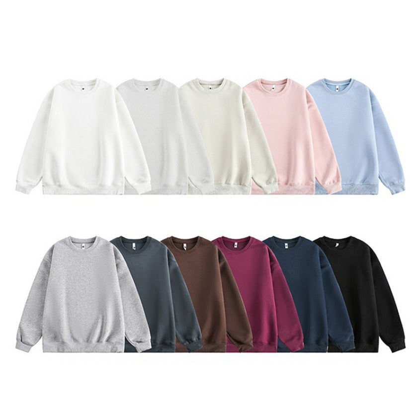 Heavyweight 405g Cotton Crewneck Sweatshirt - Unisex Classic Fit Essential Wardrobe Staple