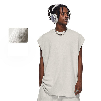 305GSM Thick Tank Top Minimal Clothing Design Earth Tone Streetwear 2025 Spring Summer New Release FOG Style Instagram Men's Fashion Trendy Apparel